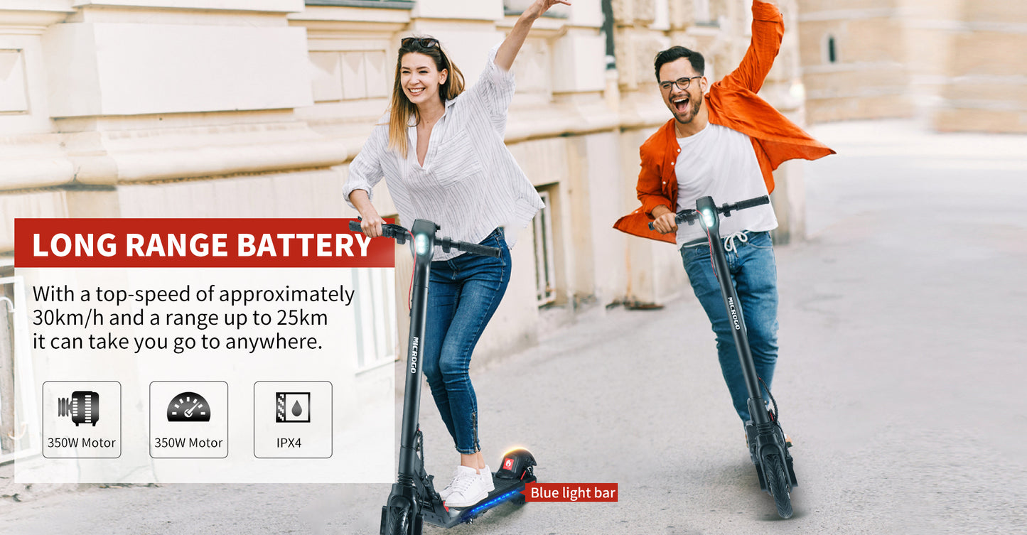 AOVO Microgo V2 Electric Scooter 8.5 Inch Honeycomb Tire 7.5Ah Battery Capacity 30KM Mileage with APP 3 Species Speed Adjustments