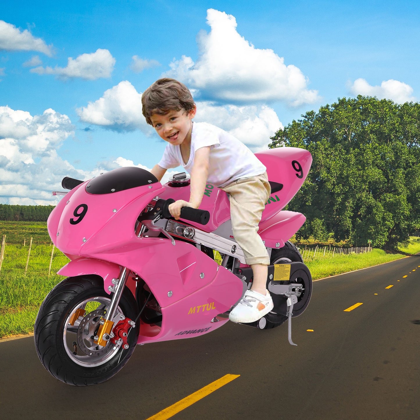 Mini Gas Power Pocket Bike Motorcycle 49cc 4-Stroke Engine For Kids And Teens US