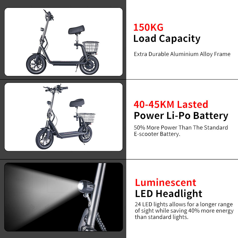 Bogist M5 Pro Great Power Electric Scooter 500W 40 Km/h Max Mileage Foldable Scooter Electric Bike Led Hidelight 40-45km Range