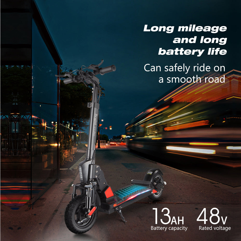 Bogist C1 Pro Electric Scooter 500W 40KM Long-Rang 10 inch  Air Filled Tires Foldable Intelligent Screen